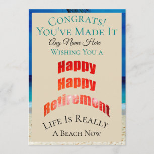 Carte Bonne retraite heureuse N'importe quel nom Félicit