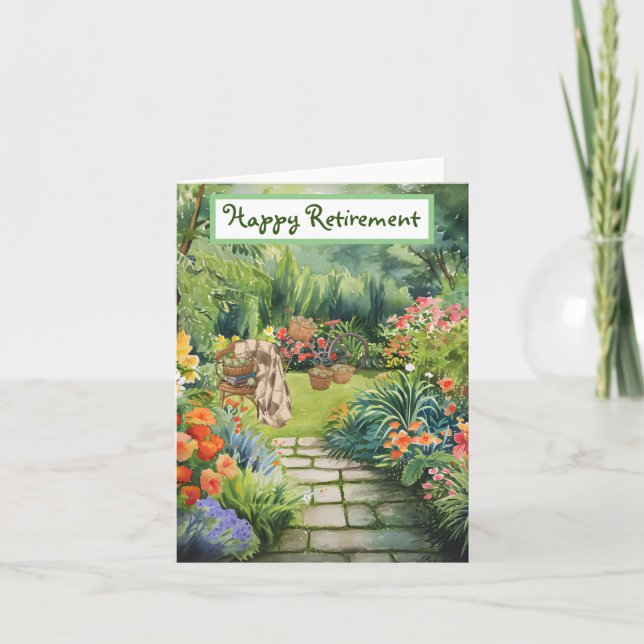 Carte Bonne retraite - Jardin (Devant)