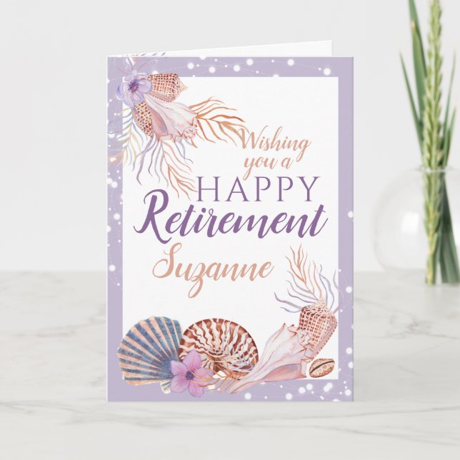 Carte Bonne retraite Purple Seashell Coral (Devant)