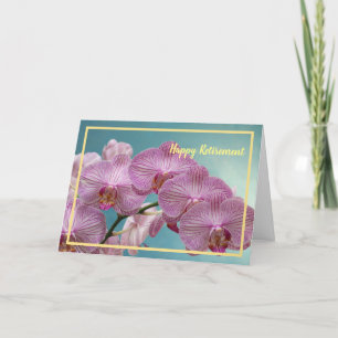 Carte Bonne retraite veut Orchidées violettes Élégant