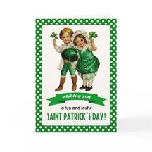 Bonne Saint Patrick. Enfants irlandais vintages