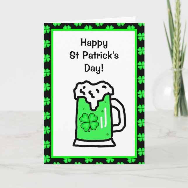 Carte Bonne Saint Patrick, préparez-vous à trébucher (Devant)