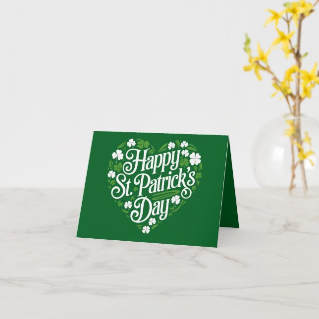 Carte Bonne Saint Patrick's Day (Fleur jaune)