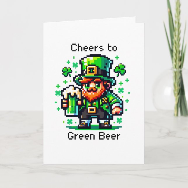 Carte Bonne Saint Patrick's Day | Bravo à la bière verte (Devant)