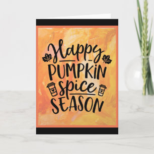 Carte Bonne saison épicée Citrouille mignonne automne
