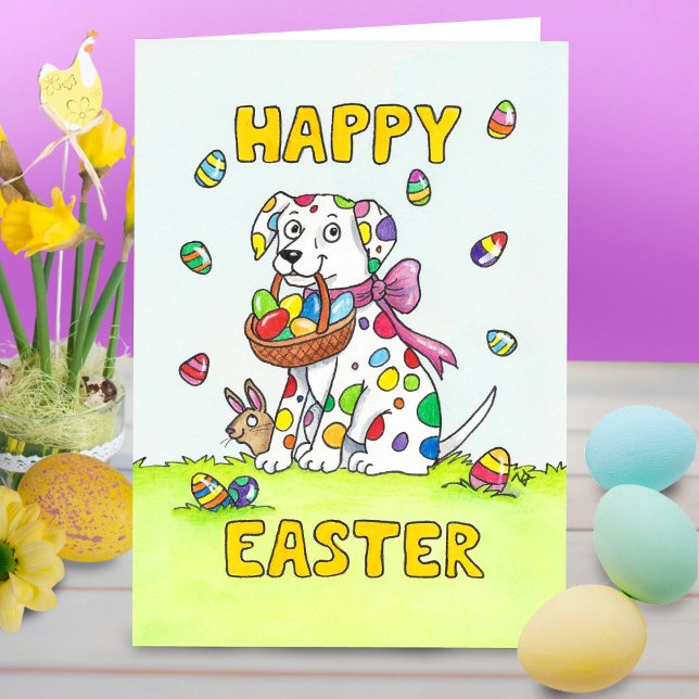 Carte Bonne salutation de Pâques Dalmatienne (Créateur téléchargé)