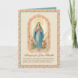 Carte Bonne santé Prière religieuse Pêcher Floral