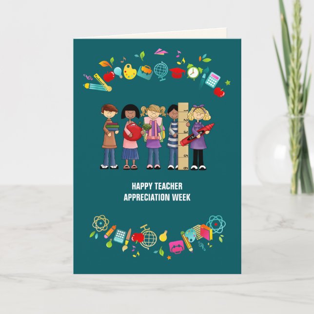 Carte Bonne semaine d'appréciation des enseignants sur m (Devant)