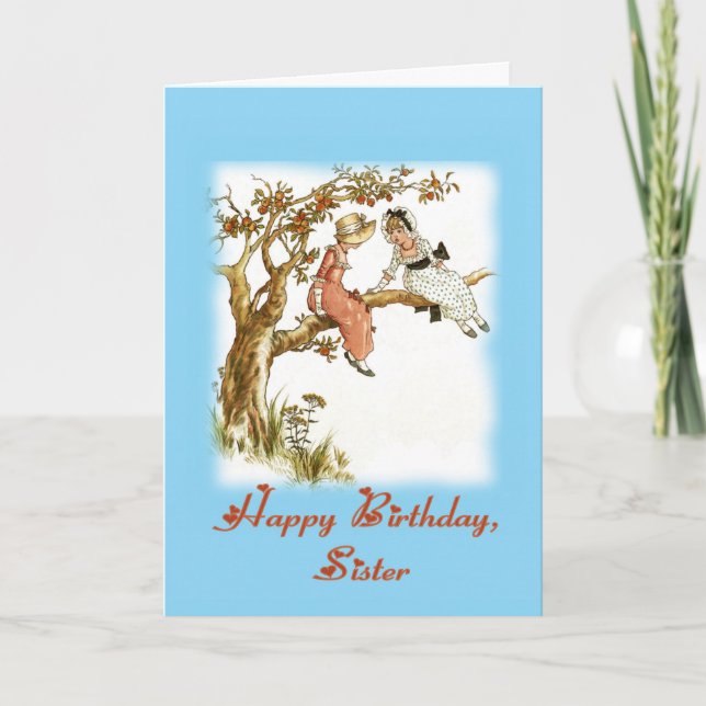 Carte Bonne soeur d'anniversaire, Vintage (Devant)