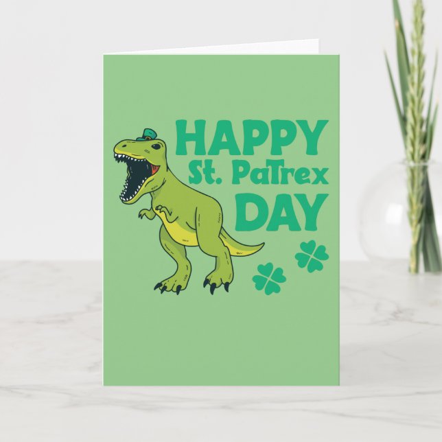 Carte Bonne St. Patrex Day Trex St. Patricks Pun Card (Devant)