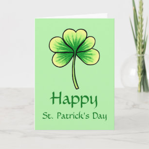 Carte Bonne St Patrick's Day Salutation Shamrock verte