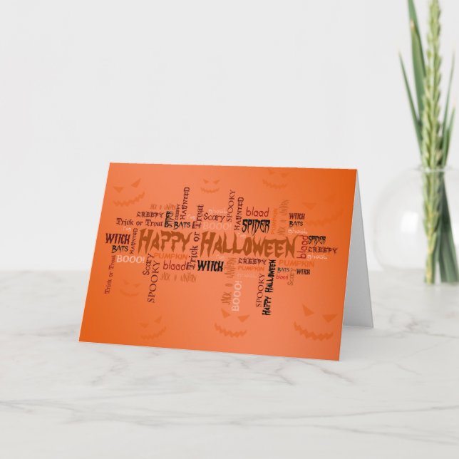 Carte Bonne typographie d'Halloween (Devant)