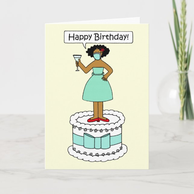 Carte Bonne vidéo d'anniversaire 19 afro-américaine dame (Devant)