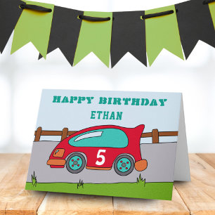 Carte Bonne voiture de course d'anniversaire