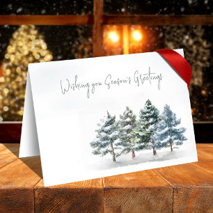 Carte Bonnes Fêtes Aquarelle hiver