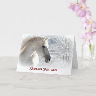 Carte Bonnes Fêtes Cheval et neige belle