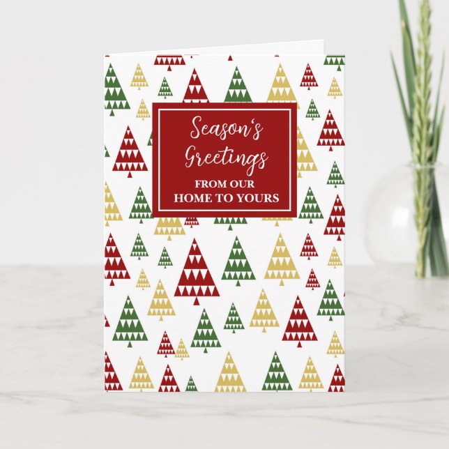 Carte Bonnes Fêtes d'arbres modernes Noël (Devant)