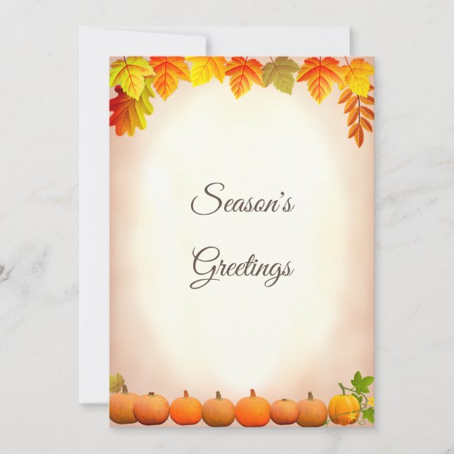 Carte Bonnes Fêtes d'automne (Devant)