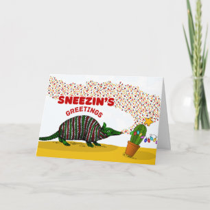 Carte Bonnes Fêtes de Sneezin avec Armadillo