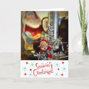 Carte Bonnes Fêtes rétro vintages Noël