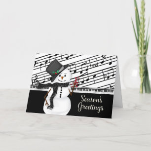 Carte Bonnes Fêtes, Snowman, Musical, Partitions,