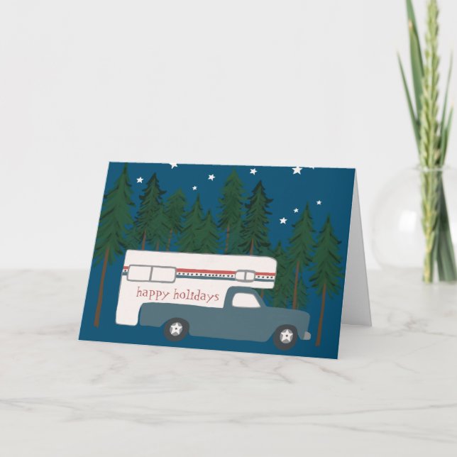 Carte BONNES VACANCES Camping Camper Camping Camping Cam (Devant)