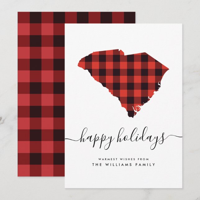 Carte BONNES VACANCES Chaleureuses De Caroline Du Sud (Devant / Derrière)