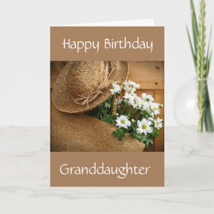 Carte **BONNETT/DAISIES ANNIVERSAIRE pour PETITE-FILLE