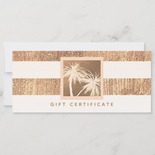 Carte Bons de Cadeau Copper & Cream Palmier Tropical
