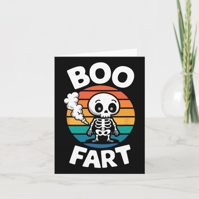 Carte Boo Fart Drôle Farny Skeleton Pour Halloween (Devant)