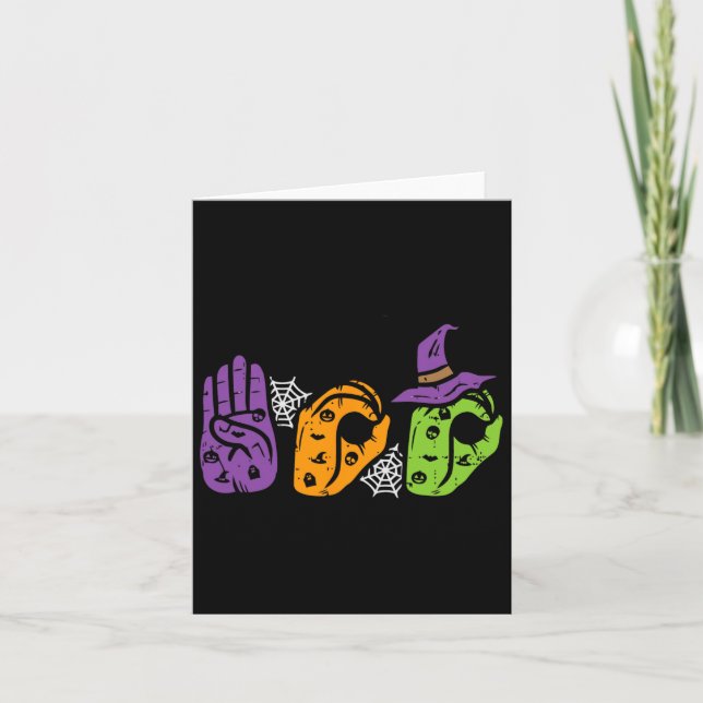 Carte Boo Hands American Sign Language Pride Asl Hallowe (Devant)