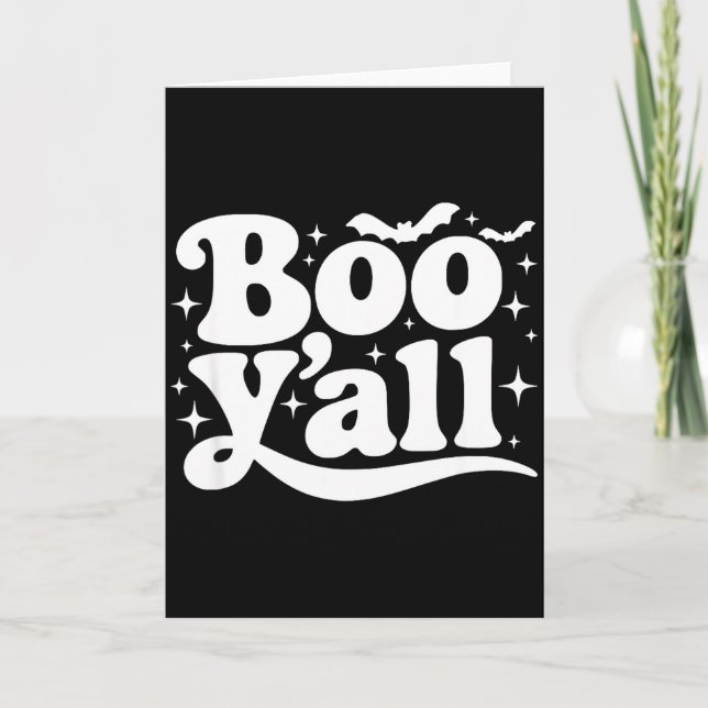 Carte Boo Y'all Southern Retro Halloween Quote Saying Ba (Devant)