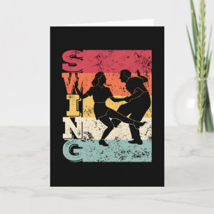 Carte Boogie Woogie Swing Danser Couleurs rétro Vintage