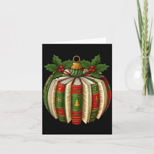 Carte Book Ornaments Book Lover Cozy Christmas Teacher L (Devant)