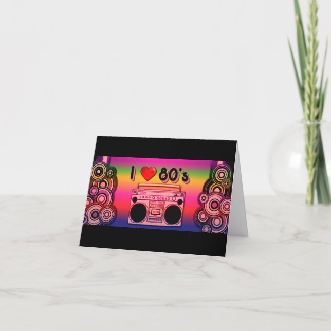 Carte Boombox 80's Retro Note (Devant)