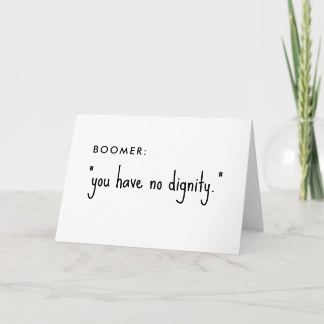 Carte boomer no diggity blague (Devant)