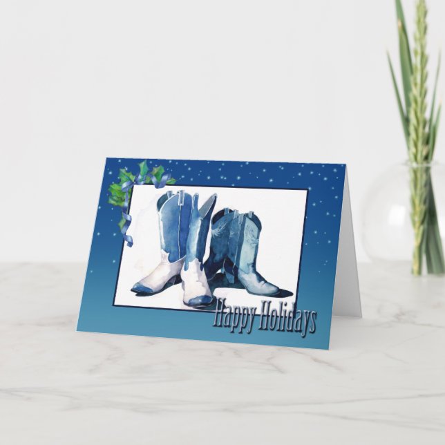 Carte Boot Cowboy Noël (Devant)