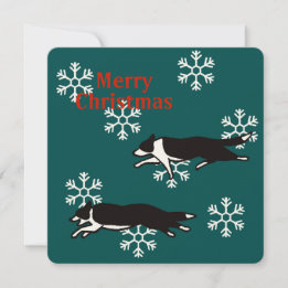 Carte Border collie Christmas card カード