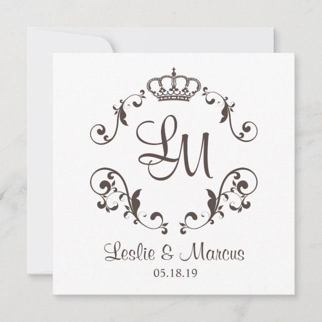 Carte Border with d'ornement à Traditional Crown (Devant)