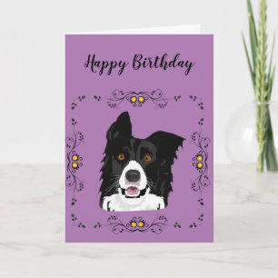 Carte Bordure Collie Anniversaire