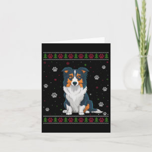 Carte Bordure Collie Sweat de Noël Xmas Animaux de compa