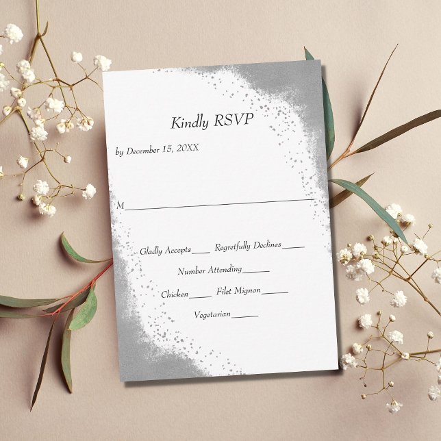 Carte Bordure d'argent avec entrée de nourriture Mariage (Créateur téléchargé)