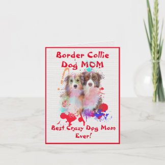Carte Bordure personnalisée Collie Maman meilleur chien 