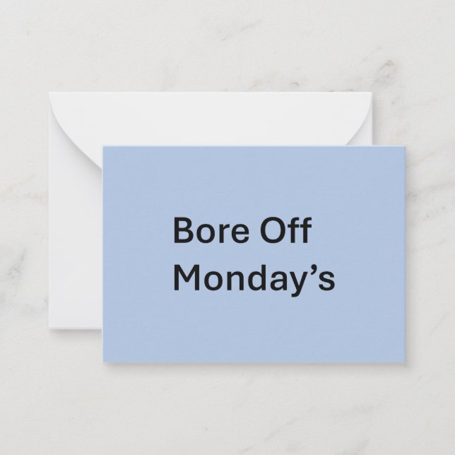 Carte Bore Off Monday de sarcast (Devant)