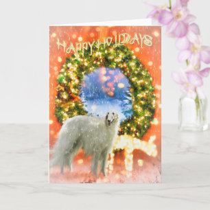 Carte BORZOI Chien HEUREUX VACANCES CHRISTMAS Card