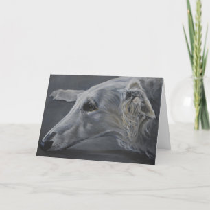 Carte Borzoi Russian Wolfhound Dog Art Greeting Card
