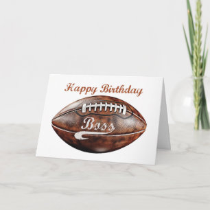 Carte Boss Anniversday Grunge Large Football pour le fan