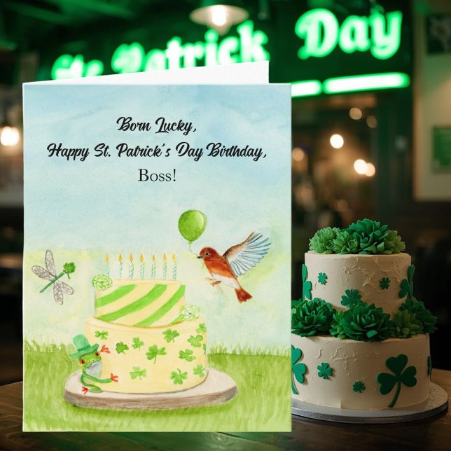 Carte Boss Happy St Patricks Day Birthday (Créateur téléchargé)