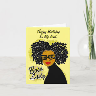 Carte Boss Lady Joyeuse Tante d'Anniversaire Africain Am