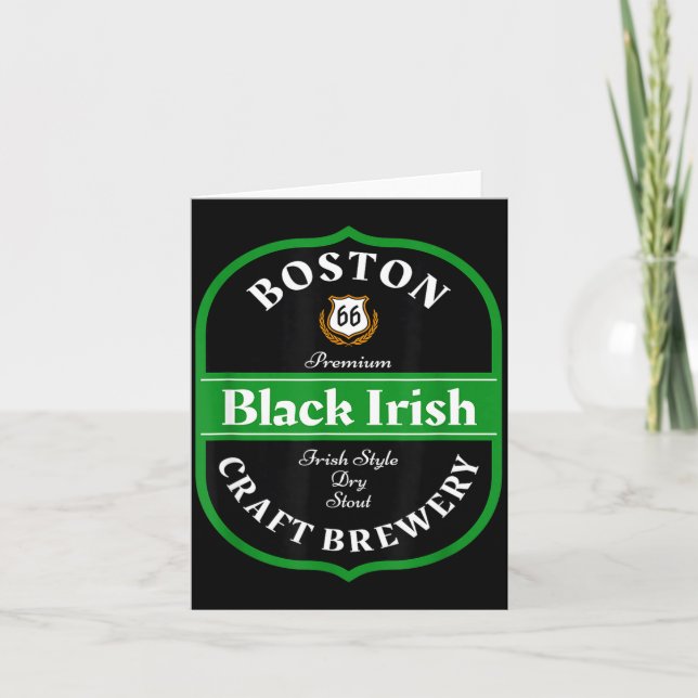 Carte Boston Craft Brewery Boston Black Irish Stout Nove (Devant)
